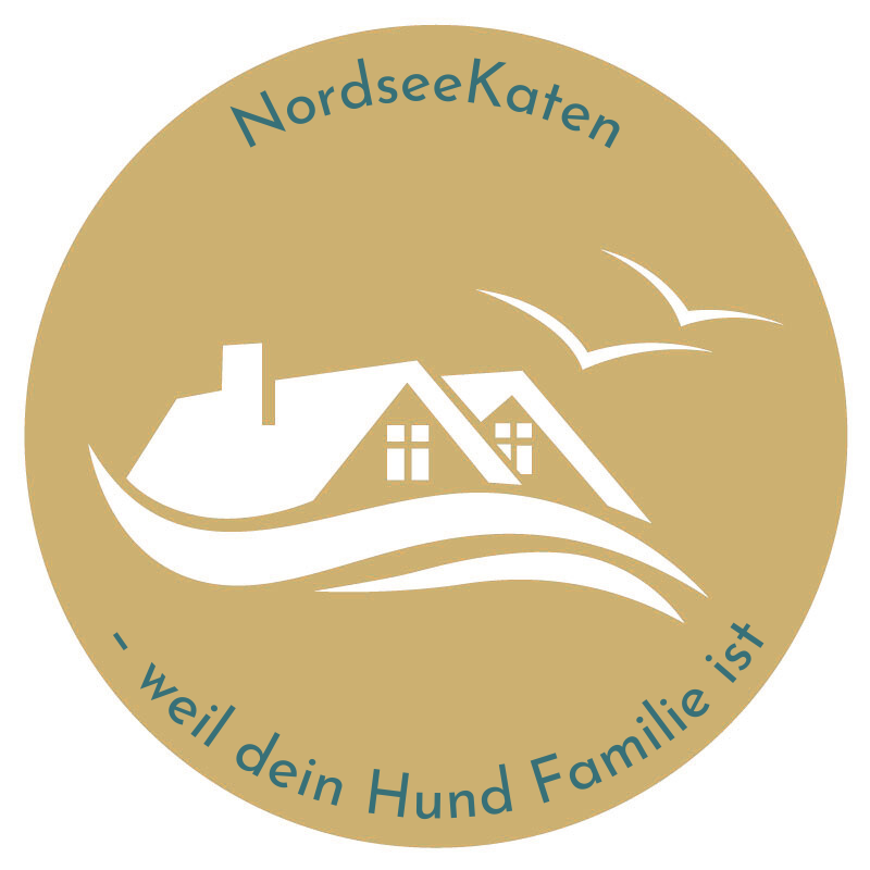 Logo Nordseekaten in gelb mit Slogan