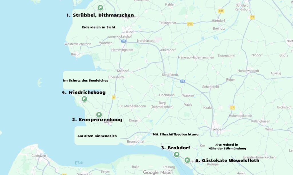 Uebersichtskarte Standorte Nordseekaten